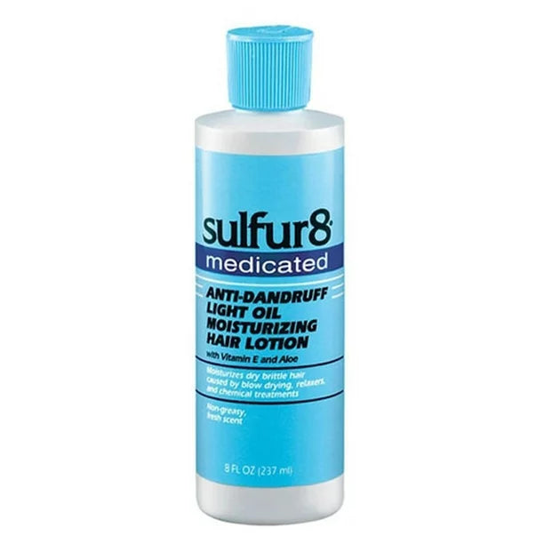Sulfur 8 Medicated Anti-Dandruff Light Oil Moisturizing Hair Lotion 8oz