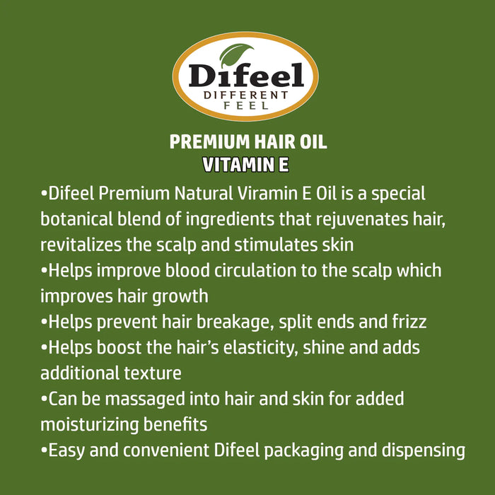 Difeel Premium Natural Hair Oil - Vitamin E Oil 2.5oz
