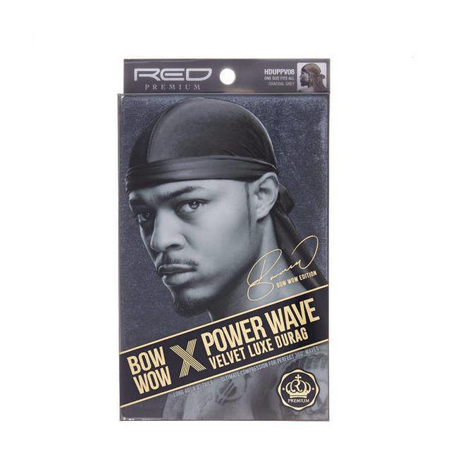 RED by Kiss Bow Wow x Power Wave Velvet Luxe Durag - Charcoal Grey