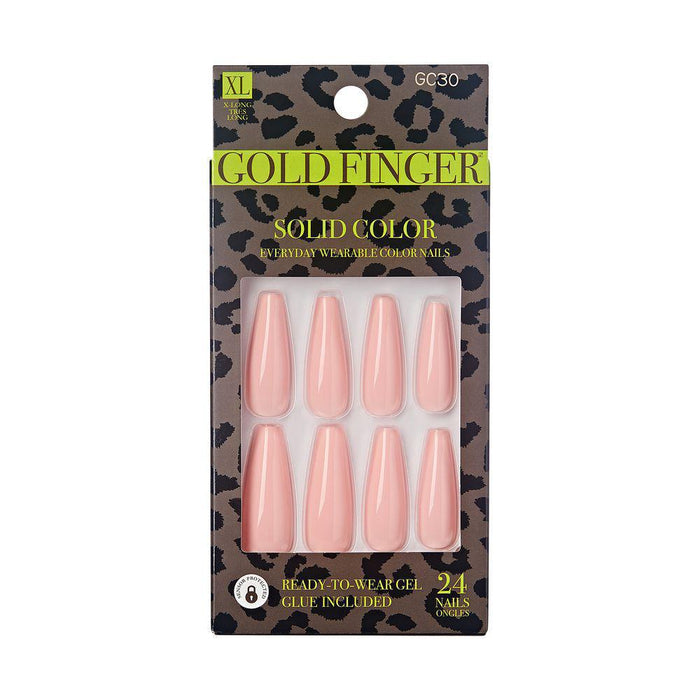 Gold Finger Solid Color Nails - Rose