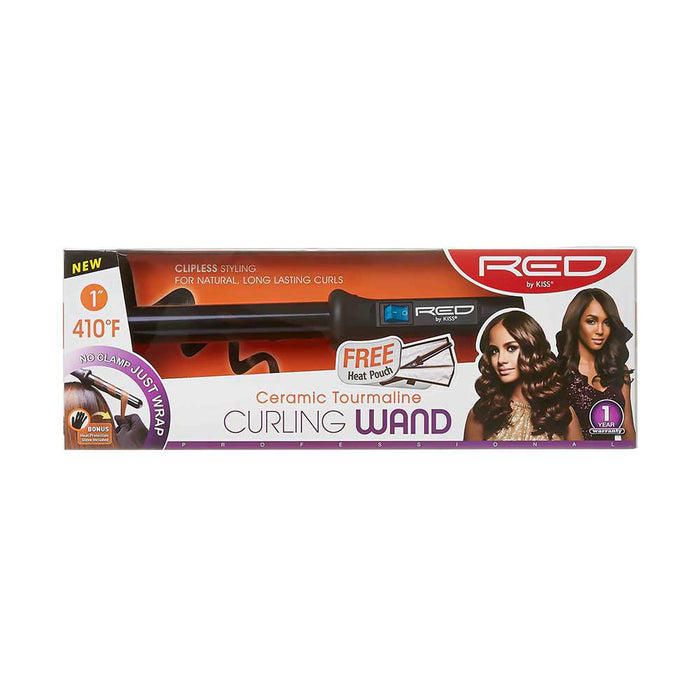 RED by Kiss Ceramic Tourmaline Curling Wand - 1"