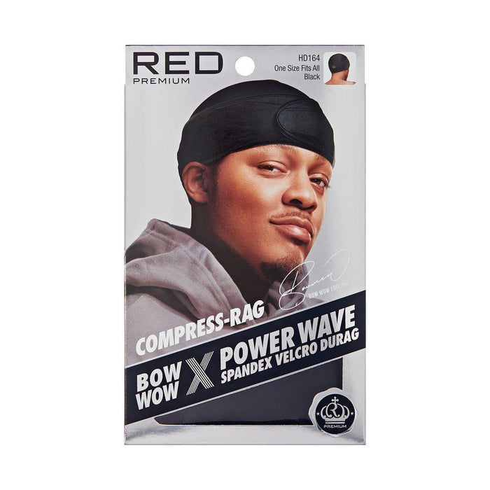 RED by Kiss Bow Wow x Power Wave Spandex Velcro Durag - Black