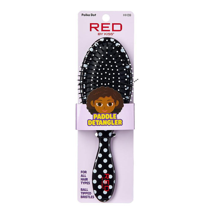 RED by Kiss Kid's Designed Paddle Brush - Polka Dot