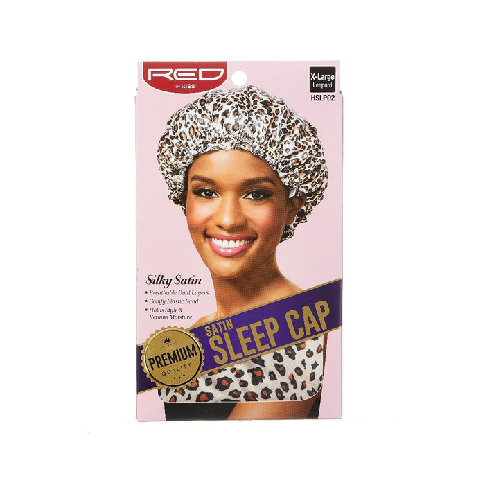 RED by KISS X-Large Satin Sleep Cap - Leopard