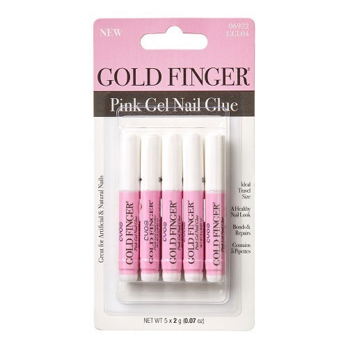 Gold Finger Pink Gel Nail Glue 5 Pack