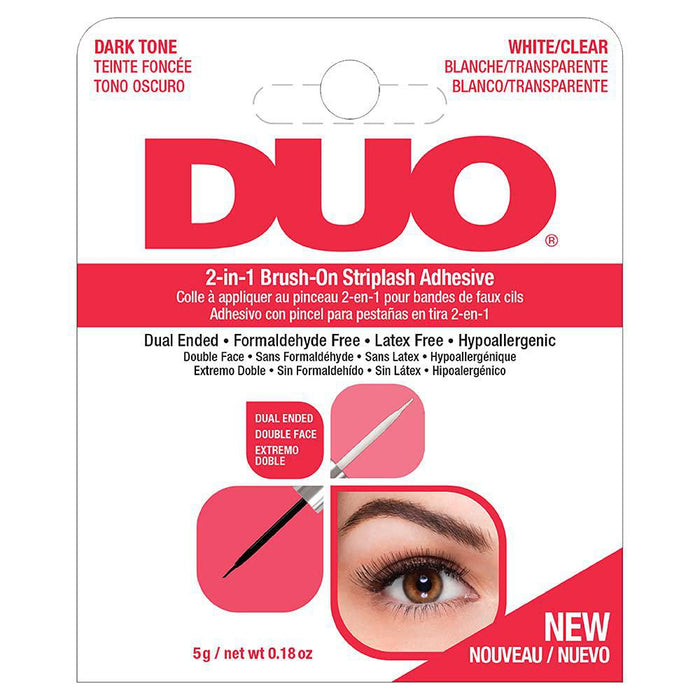 DUO 2-in-1 Brush On Striplash Adhesive - Clear/Dark