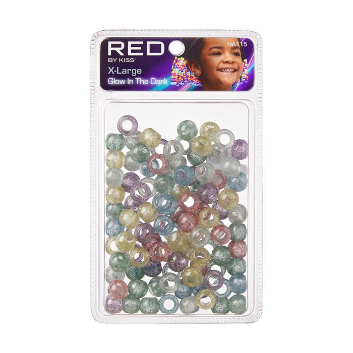 RED by KISS Glow In The Dark Hair Beads - X-Large Assorted Glitter
