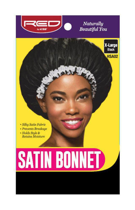 RED by KISS Satin Bonnet XL Bonnet - Black