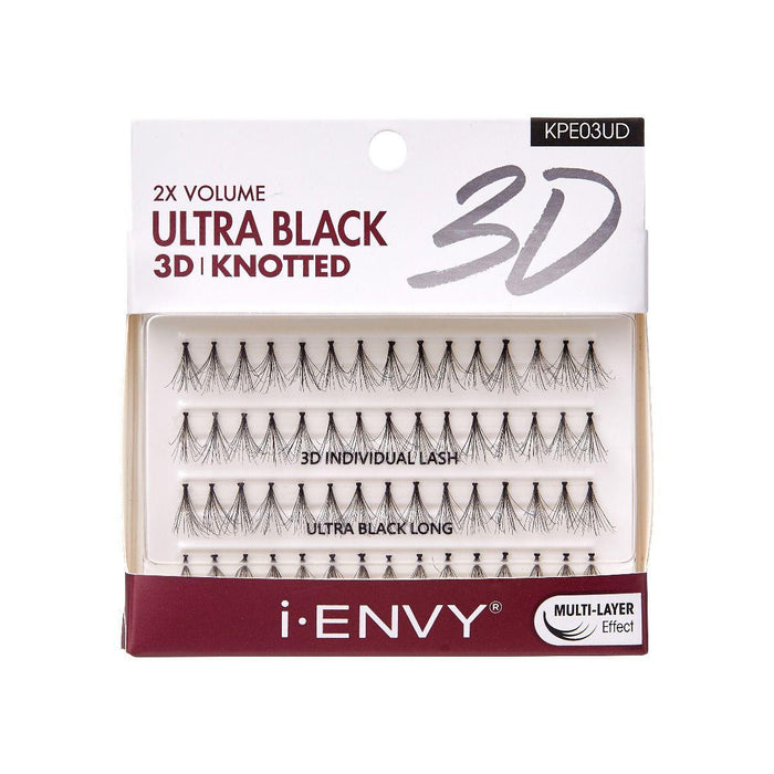 i-Envy by KISS Ultra Black 3D Knotted Individual Lash 70pcs - Long