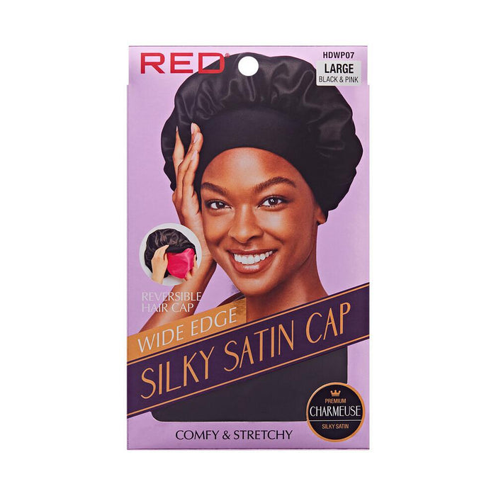 RED by KISS Large Silky Satin DoubleWear Cap - Black/Pink