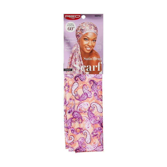 RED by Kiss Satin Wrap Scarf 60"x16" - Paisley