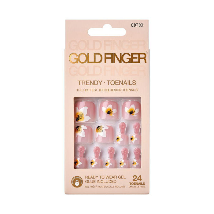 Gold Finger Trendy Toe Nails - Honey Daisy