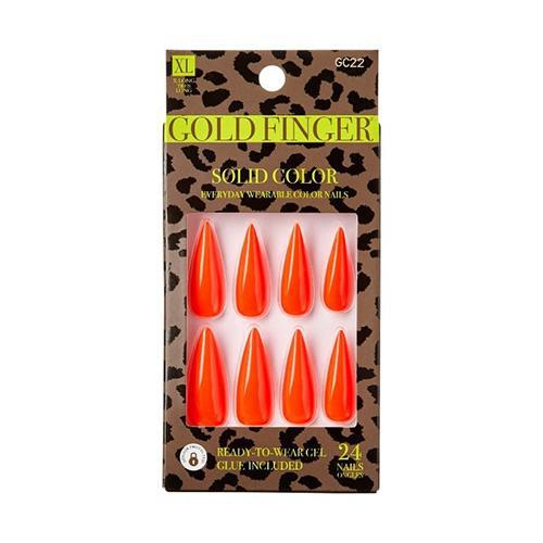 Gold Finger Solid Color Nails - Favor