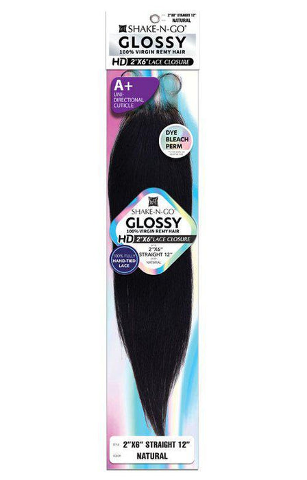 Shake N Go Glossy 2x6 HD Lace Closure - Straight 12"