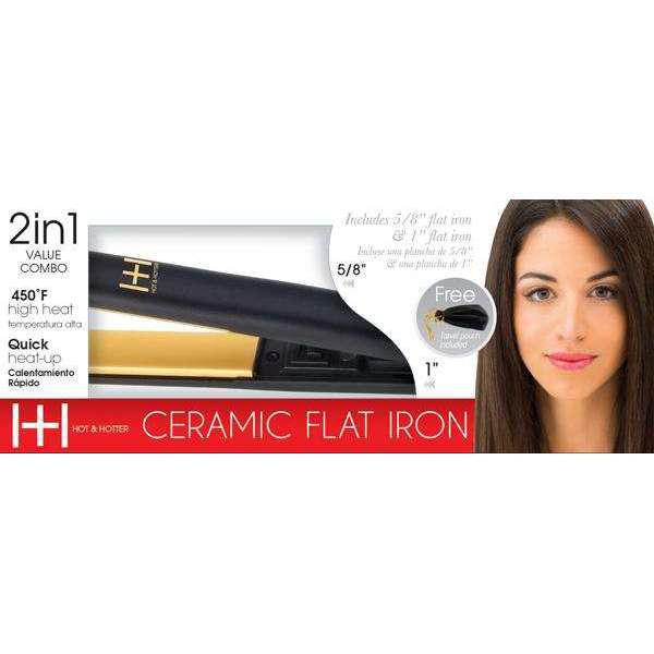 Annie Hot & Hotter Gold Ceramic Flat Iron 2-in-1 Combo