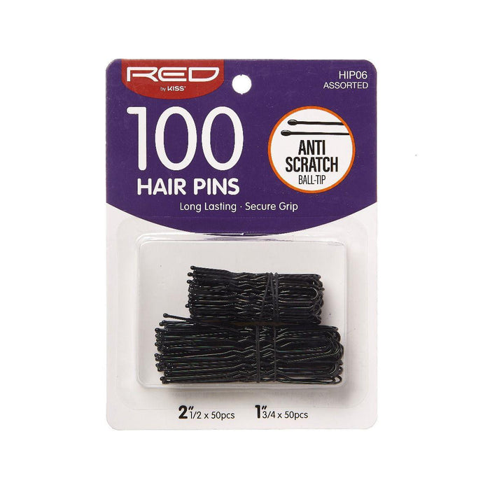 RED by Kiss Hair Pins 1 3/4" & 2 1/2" 100pcs - Black