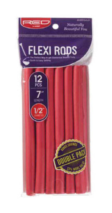 RED by Kiss Flexi Rods 7" Length 12pcs Value Pack - 1/2" Diameter