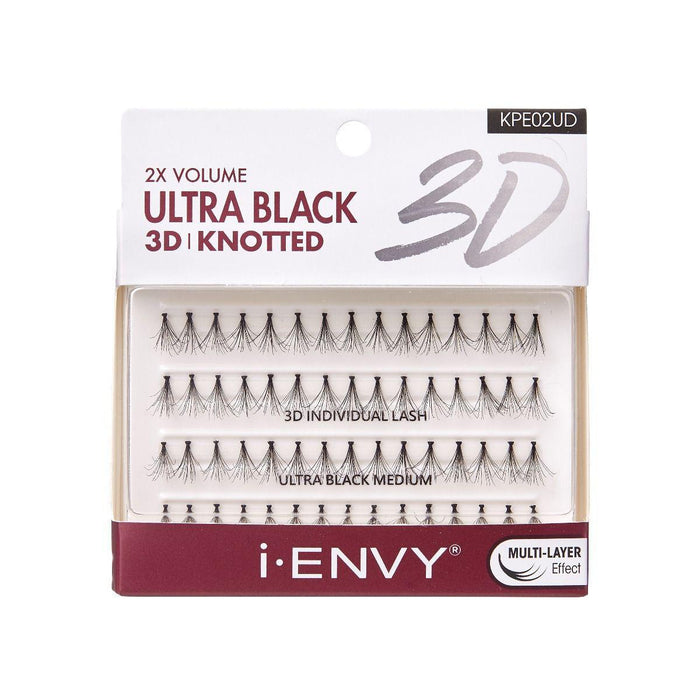 i-Envy by KISS Ultra Black 3D Knotted Individual Lash 70pcs - Medium