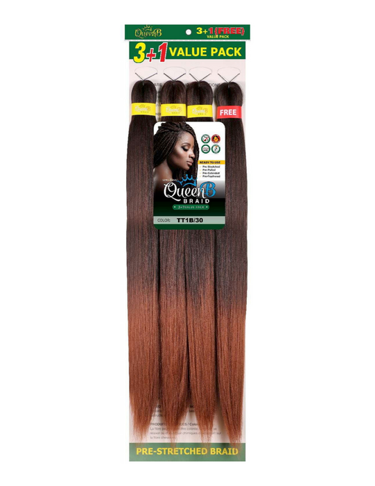 Urban Beauty Queen B Braiding Hair 3+1 Value Pack 60"