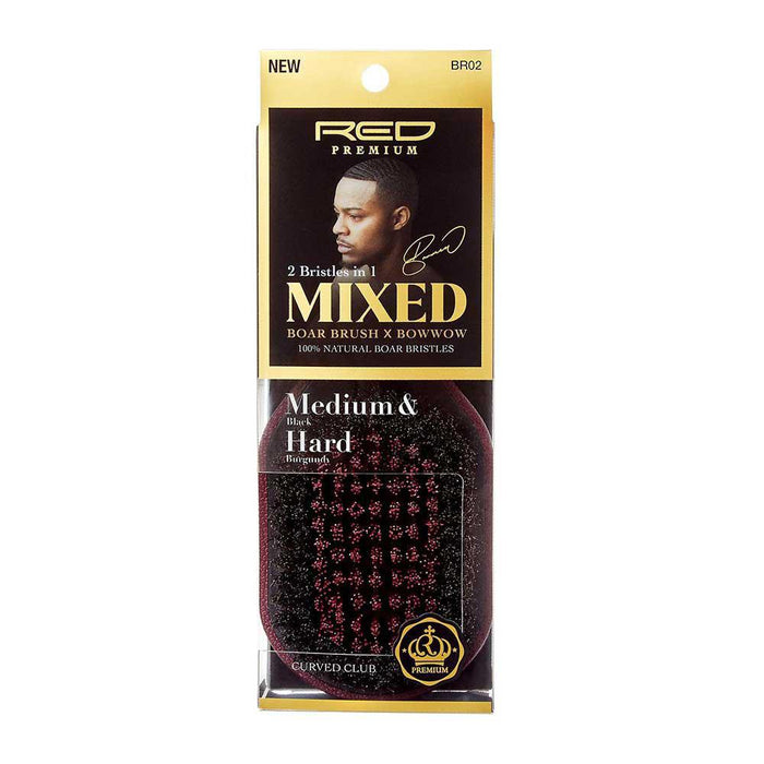 RED by Kiss Mixed Boar Brush Medium & Hard Bristles - Curved Club