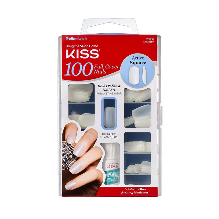 KISS 100 Full Cover Nails - Active Square