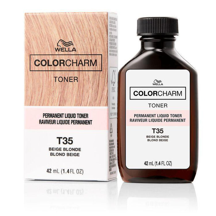Wella Color Charm Permanent Liquid Hair Toner 1.4oz - T35 Beige Blonde