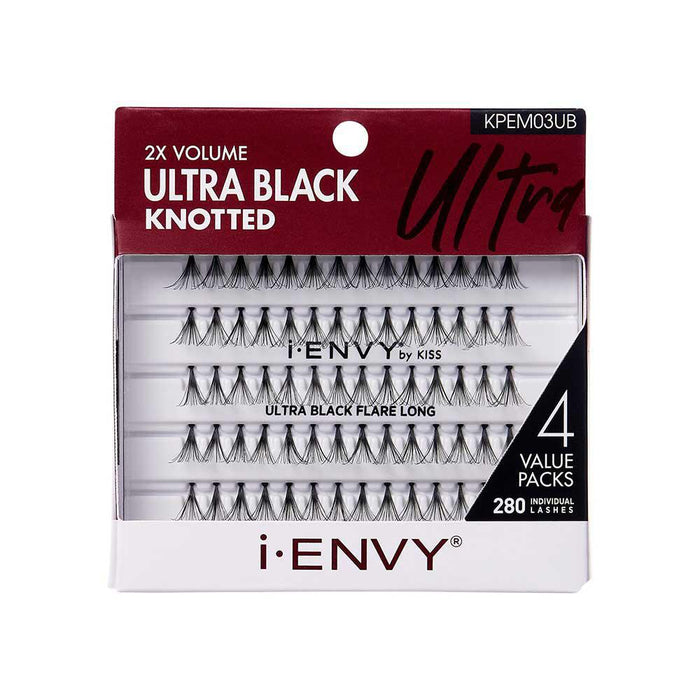 I-Envy by Kiss Ultra Black Knotted Individual Lash Mutli Pack - Large