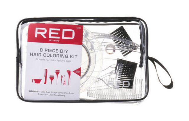 RED by KISS 8 Piece DIY Hair Coloring Kit with Pouch Bag
