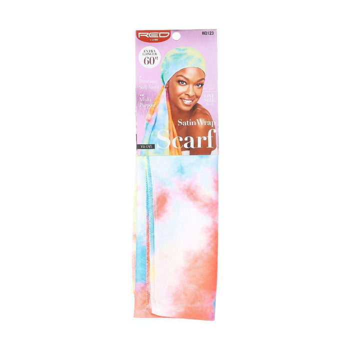RED by Kiss Satin Wrap Scarf 60"x16" - Tie Dye