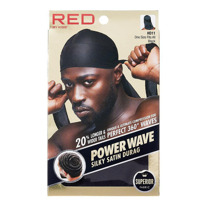 RED by KISS Power Wave Silky Satin Durag -Black