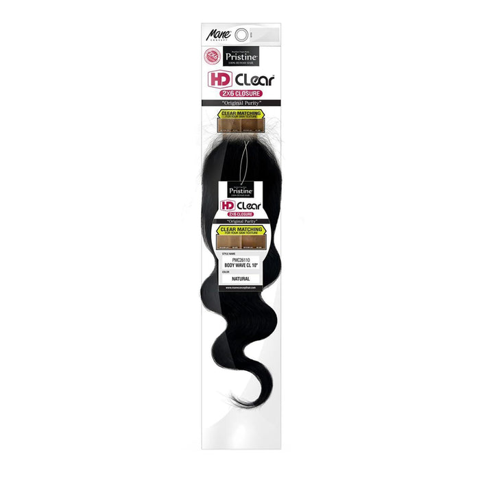 Pristine 2x6 HD Clear Body Wave Closure - Natural Black