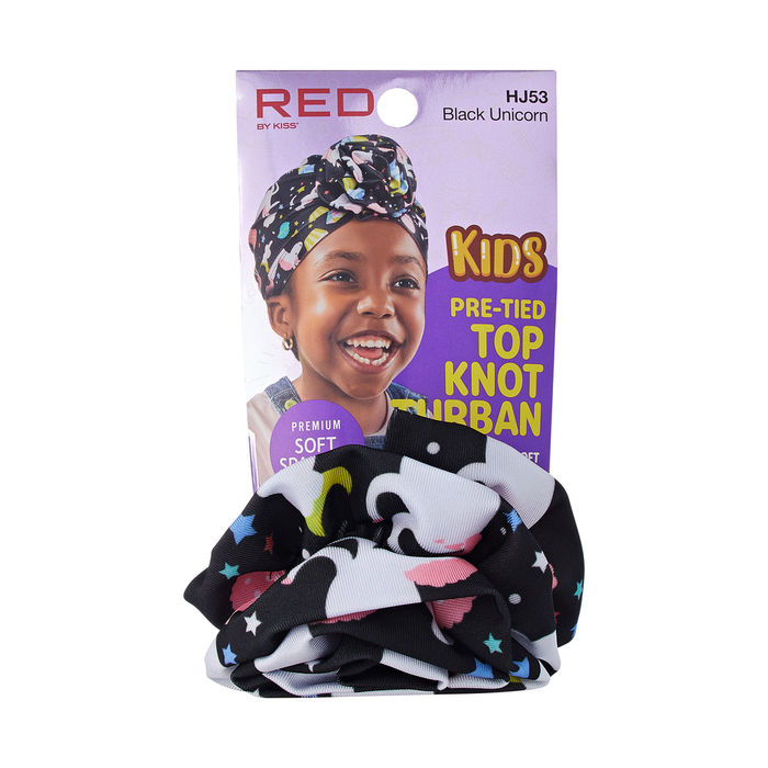 RED by KISS Kid's Pre Tied Top Knot Turban - Black Unicorn