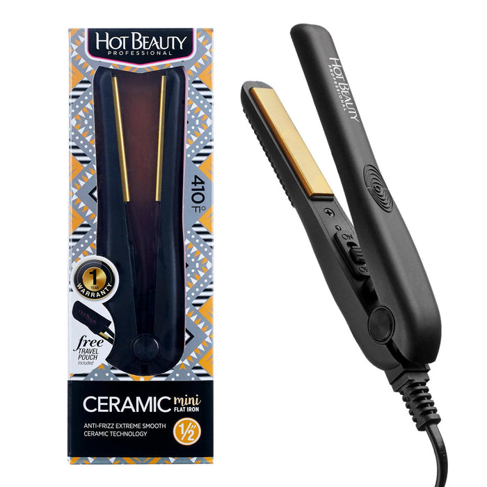 Hot Beauty Ceramic Mini Flat Iron - Black