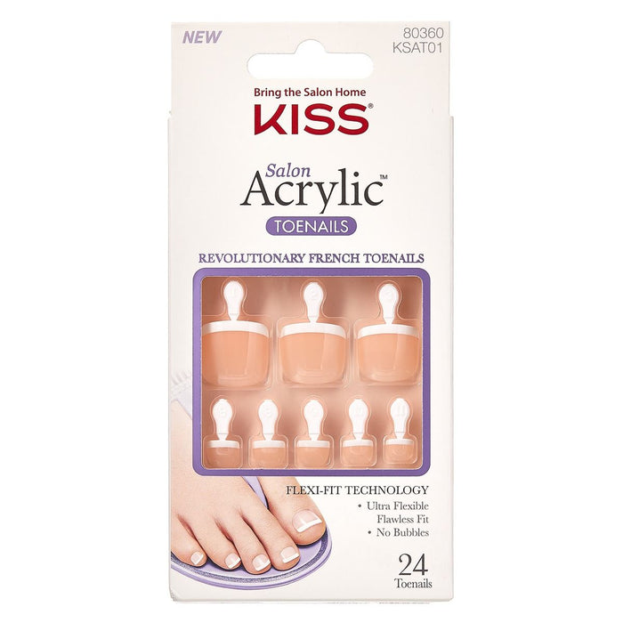 Kiss Salon Acrylic French Toenail - Walk Away