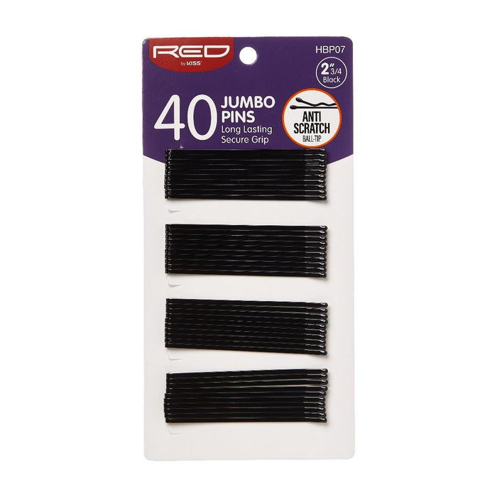 RED Jumbo Pins 2.75" 40pcs - Black