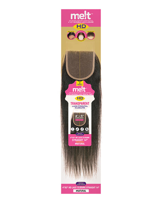 Janet Collection Melt 4x5 HD Lace Closure Straight - Natural
