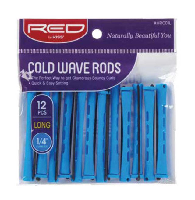 RED Cold Wave Rods Long .25" 12pc Blue
