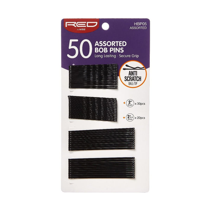 RED Bob Pins 2" & 2.75" 50pcs - Black