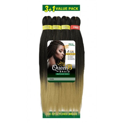Urban Beauty Queen B Braiding Hair 3+1 Value Pack 50"