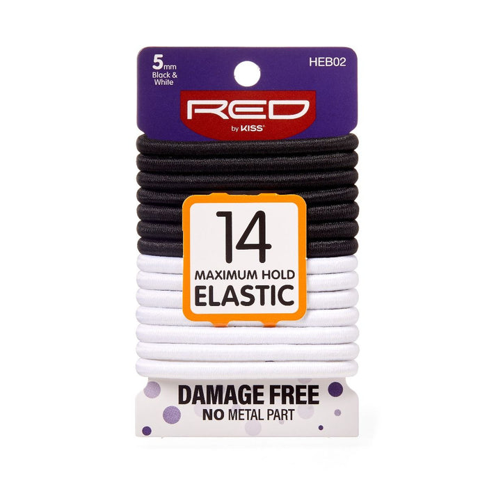 RED Elastic Band 14pcs 5mm - Black & White