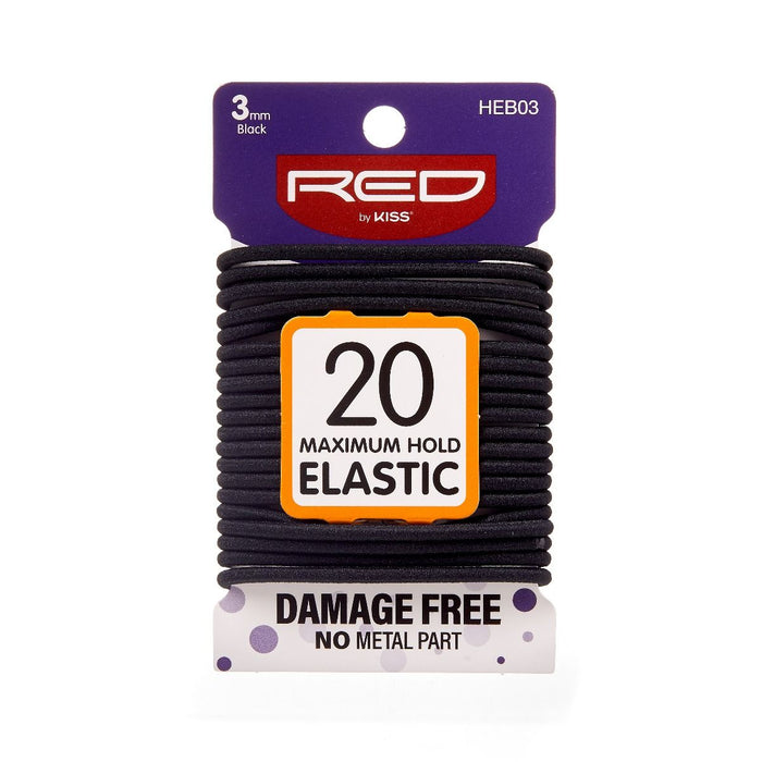 RED Elastic Band 20pcs 3mm - Black