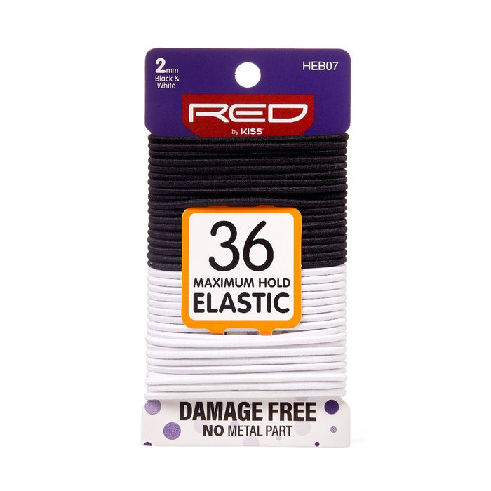 RED Elastic Band 36pcs 2mm - Black & White