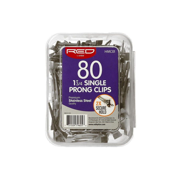 RED 1 3/4" Single Prong Clips 80pcs