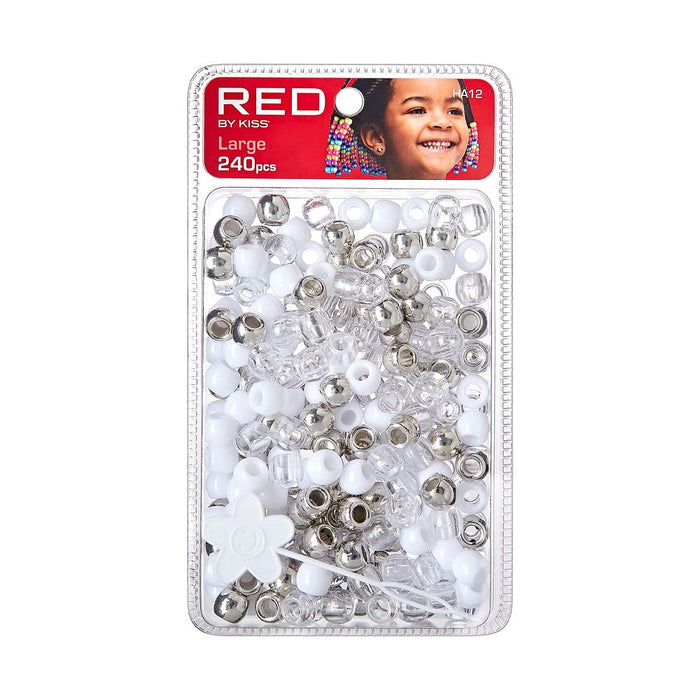 RED by Kiss Large Hair Beads 240pcs - Silver Assorted