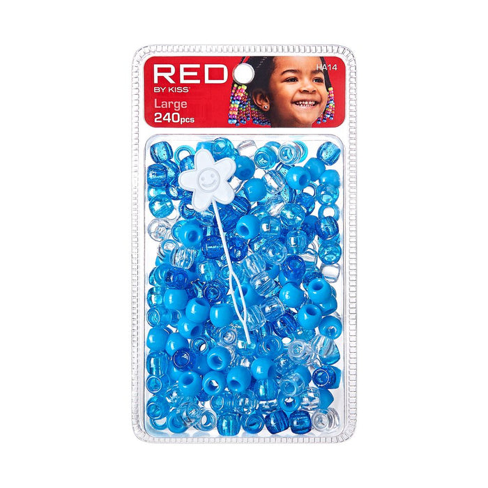 RED Large Hair Beads 240pcs - Solid Blue Assorted649674076425