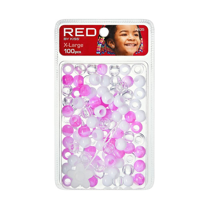 RED X-Large Hair Beads 100pcs - Purple Ombre