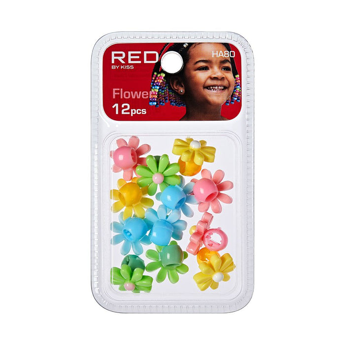 RED Flower Claw Clips 12pcs