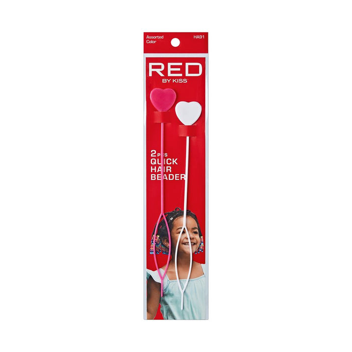 RED Hair Beads Beader 2pcs - Assorted