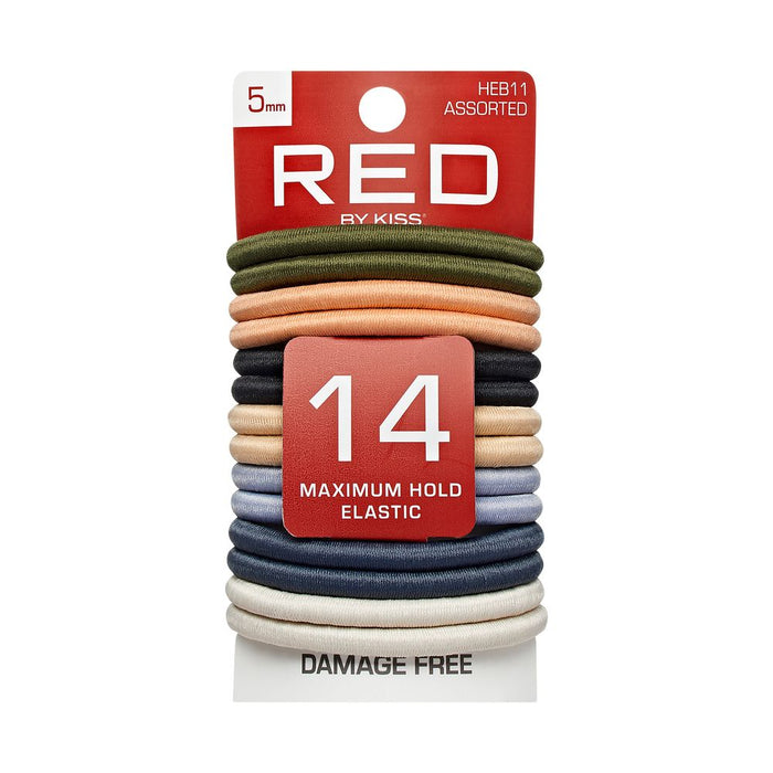 RED Elastic Band 14pcs 5mm - Nude Assorted