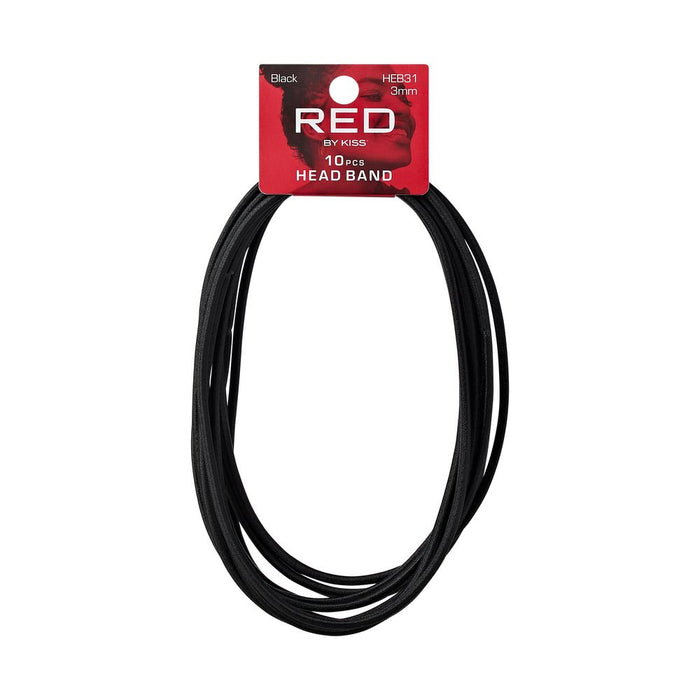 RED 3mm Headband 10pcs - Black